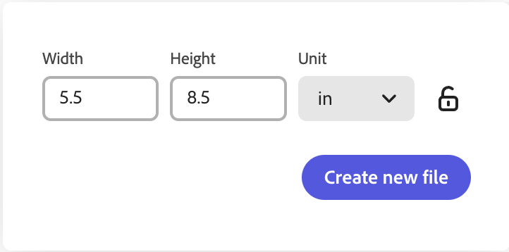 screenshot of example dimensions for a digest size page.
